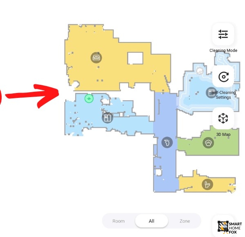The map of the Dreame L10s Ultra can be seen in the Dreamehome app.